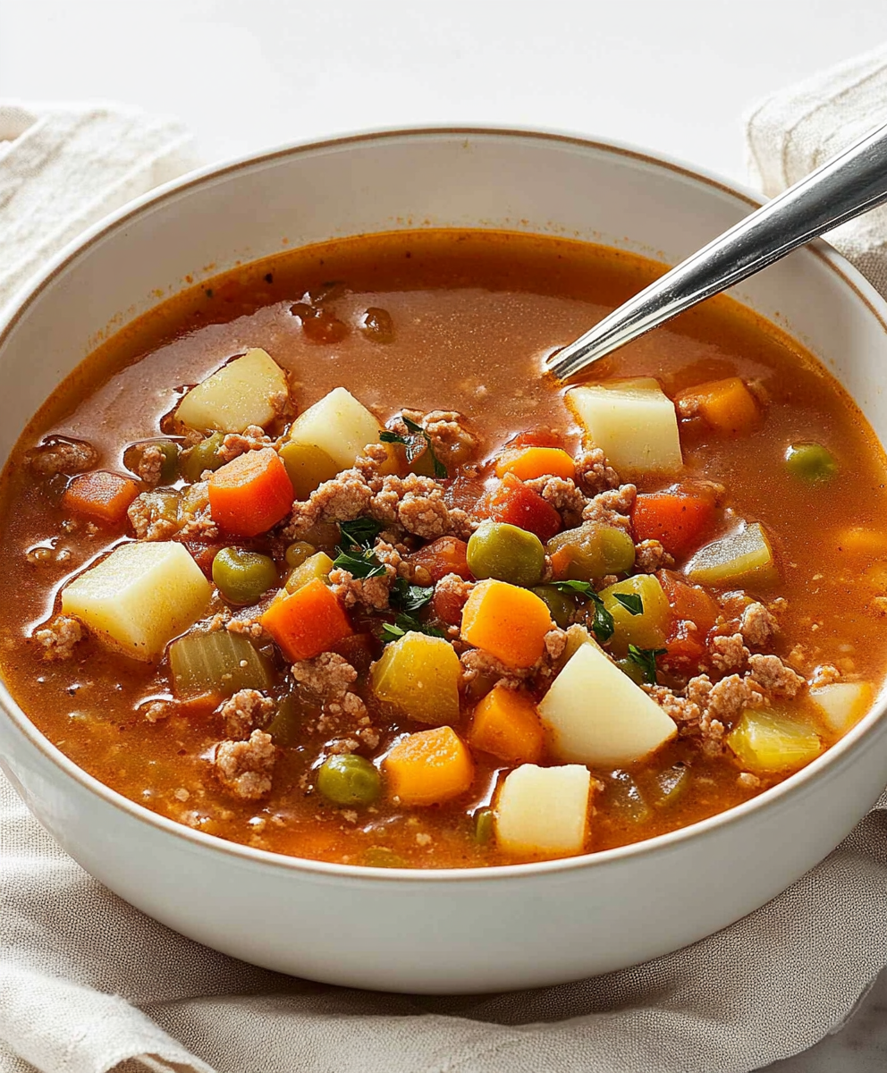 Ground Beef Vegetable Soup Recipe
